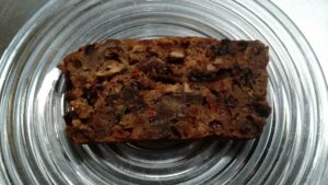 fruitcake loaded with dried fruit