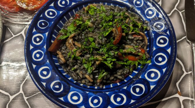 Black Risotto with Braised Squid