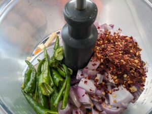 curry paste ingredients ready to be processed